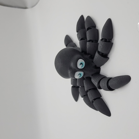 3d Printed Matte Black Clingy Octopus - Picture 4 of 5